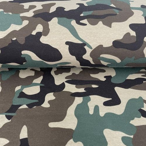 Stoff Alpenfleece Camouflage
